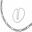 14kt White Gold Good-looking Figaro Fancy Chain