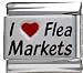 Clearly Charming I Heart Flea Markets Red Heart Laser Italian Charm