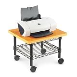 ALEPW751916BL - Mobile Under Desk Printer Stand with Wire Shelving