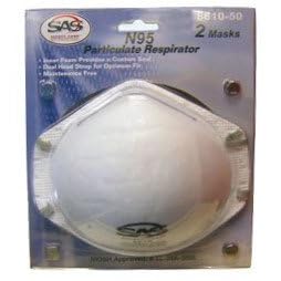 SAS Safety 8610-50 N95 Rated Particulate Respirator / Dust Mask - 2 per Package