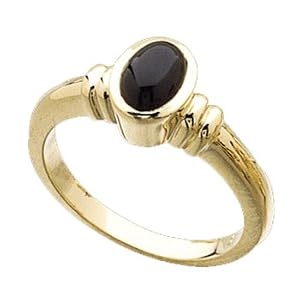 14K Yellow Gold Classic Cabochon Onyx Ring