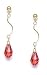 14k 9x6 mm Briolette Padparadscha-Sapphire Crystal Earrings