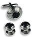 Tuxedo Cufflinks and Studs, Black Stone Multi Tiered