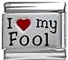 I Heart My Fool Red Heart Laser Italian Charm