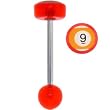 Red Acrylic 9 Ball Logo Barbell Tongue Ring