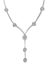 1 CT Natural Diamond Clusters Necklace 14k White Gold