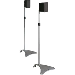 Atlantic Satellite SPSCUR47 2 Speaker Stands (Titanium)