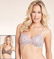 2 Pack Cotton Blend Assorted Non Wired Padded T Shirt Bras