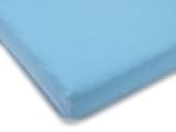 Julius Zöllner 8330013350 - Spannbetttuch Jersery für die Wiege, Größe: 90 x 40 cm, Farbe: hellblau