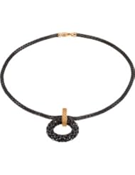 Sterling Silver With Black Lacquer And Pink Gold Plated 24 by US Gems