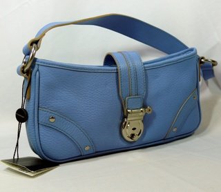 Burberry Blue Pebbled Leather Tote Bag Purse