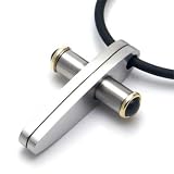 Dolan Bullock SANTA FE 18K Gold Onyx Titanium Pendant /w 24" cord