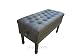 Ebony Satin Duet Size Leather Adjustable Artist Concert Piano Bench