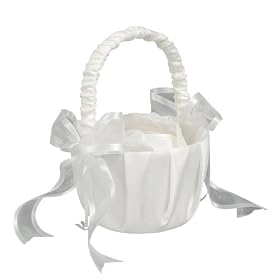 Beverly Clark Wedding Infinity Collection Flower Girl Basket, White