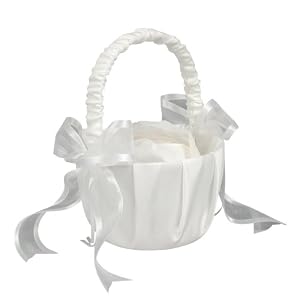 Beverly Clark Wedding Infinity Collection Flower Girl Basket, White