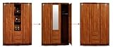 B88B188 3-Door Wardrobe w/ Mirror & Bar Shelf by Pantek