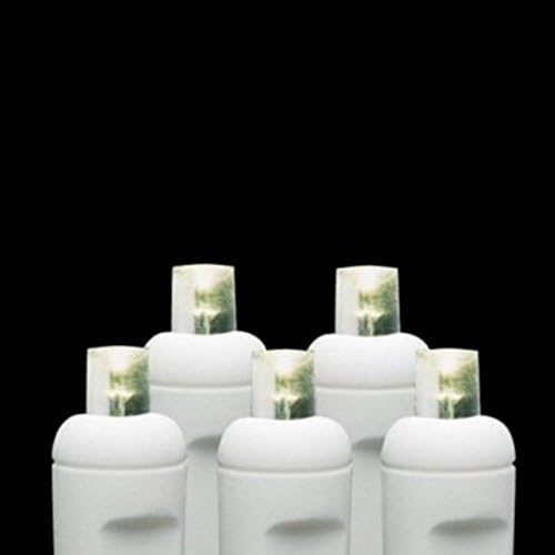 50 5MM Warm White LED String Lights, White Wire