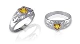 Heart Shape Citrine Ring Sterling SIlver