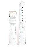 Watch Band Genuine Ostrich Leather Strap 20mm White with Quick Release Springs