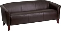 Big Sale Flash Furniture 111-3-BN-GG Hercules Imperial Series Leather Sofa, Brown/Cherry