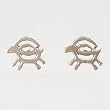 Small Antelope or Deer Petroglyph Stud Earrings in Sterling Silver, #2629