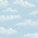 Puffy Cloud Wallpaper - Aqua (56 sq. ft.)