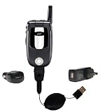 Retractable USB Hot Sync Compact Kit with Car & Wall Charger for the Motorola i710 - Gomadic Brand w/ TipExchange Technology