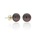 14K Gold Genuine Freshwater Cultured Black 8-8.5mm Button Pearl Stud Earrings