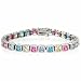 Sterling Silver Multi color Lavender, Pink, Yellow, and Simulated Aquamarine CZ Cube Tennis Bracelet