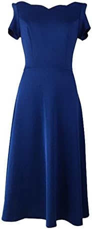 Gypsophila Women's Off Shoulder Elegant Mid Calf Dress (XXL, Royal blue)