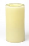 Candle Impressions CA10301CH 6-Inch Vanilla Scented Flameless Round Wax Candle, Champagne
