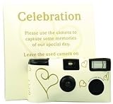 Disposable Camera - Ivory & Gold Hearts by CSC Imports