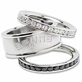 San Antonio Spurs NBA Team Logo Crystal Stacked Ring Set Size 7