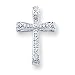 14k White Gold Diamond Filigree Cross Pendant