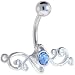 REVERSIBLE Light Blue SINGLE GEM TRIBAL Belly Button Ring