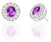 14K AMETHYST BEZEL DIAMOND PENDANT EARRINGS 1.5 CTS