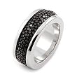 Mens Mocha Stingray Leather Ring
