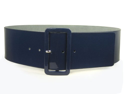 Ladies High Waist Patent Leather Wide Fashion Square Belt
