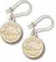 1/2" Chevy Corvette C1 Round Logo Dangle Earrings - 10KT Gold Jewelry