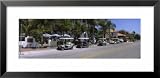 Golf Carts and Cars Parked on a Street, Boca Grande, Gasparilla Island, Florida, USA Framed Art Poster Print by Panoramic Images, 31x15