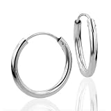 Sterling Silver Medium Tubular Hoop Earrings