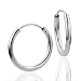 Sterling Silver Medium Tubular Hoop Earrings