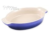 Le Creuset Stoneware 9-1/2-Inch Oval Baking Dish, Cobalt Blue