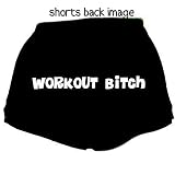 Flirty Diva Tees Woman's Fitness Workout Shorts-Workout Bitch-Black