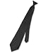 Biagio CLIP-ON NeckTie Solid BLACK Color Men's Neck Tie