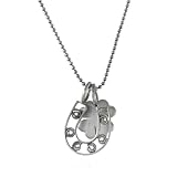 Filigree Horseshoe with Four Leaf Clover Necklace