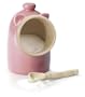 Pink stoneware Salt Pig and Spoon Salt Keeper