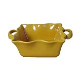 BIA Cordon Bleu Wavy 52-Ounce Square Baker, Curry by 