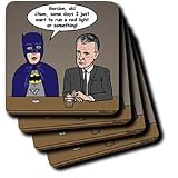 Rich Diesslins Funny General Cartoons - Super Hero Parody with Batman and Commissioner Gordon at the bar - Coasters