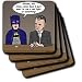 Search : Super Hero Parody with Batman and Commissioner Gordon at the bar - Set Of 4 Coasters - Soft